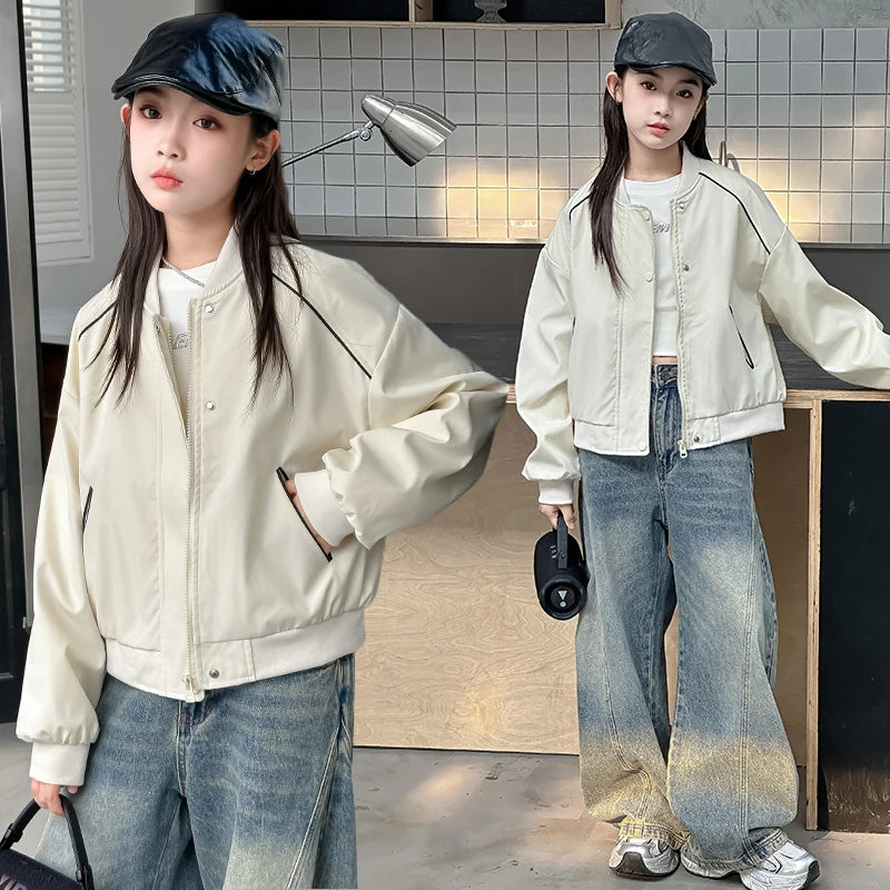 Fashion Casual Children's Waterproof Jacket For Kids Girls New Spring Autumn Coat Sports Clothing Age 5 6 7 8 9 10 11 12 13 14 Y