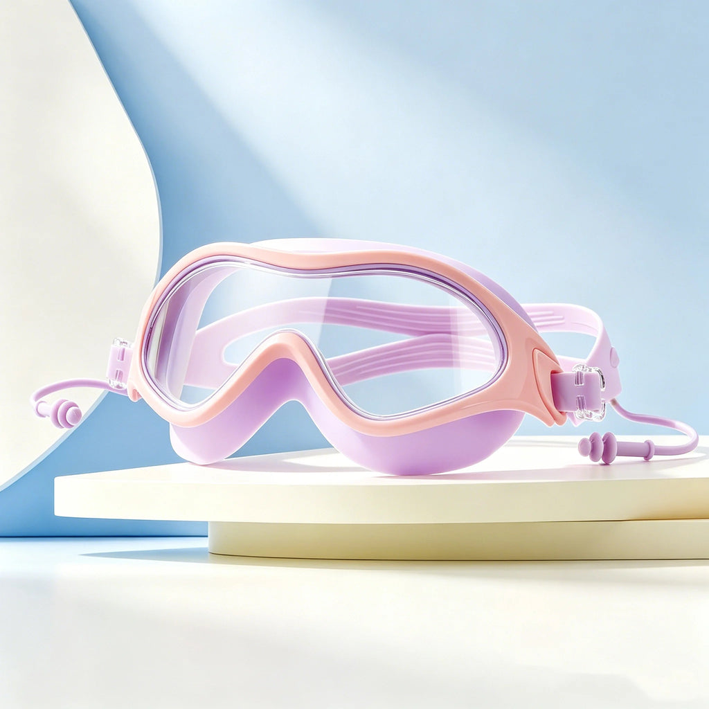 Children Swimming Glasses Boys and Girls Big Frame Anti-Fog Kids Pool Mask Water Swim Eyewear Silicone Diving Goggles