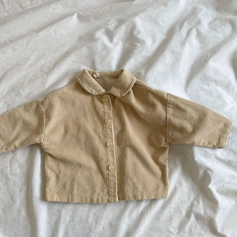 Kids Girls Coat Corduroy Shirt Tops Jacket