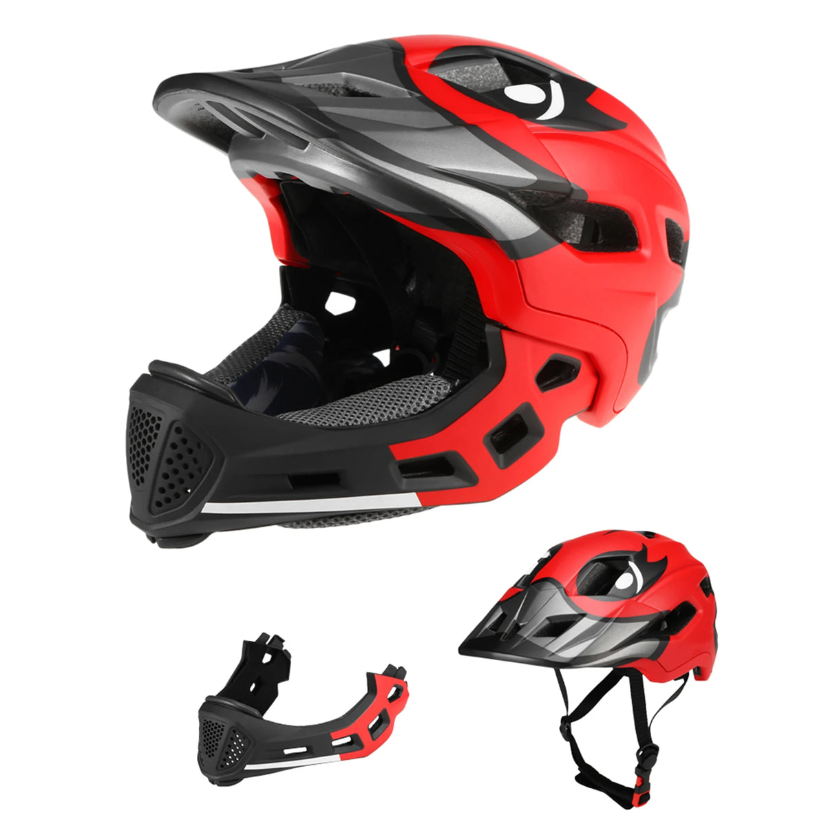 Lixada Kids Detachable Full Face Bike helmet Children's Sports Child Cycling mtb Motorcycle Skateboarding Roller Skating Helmet