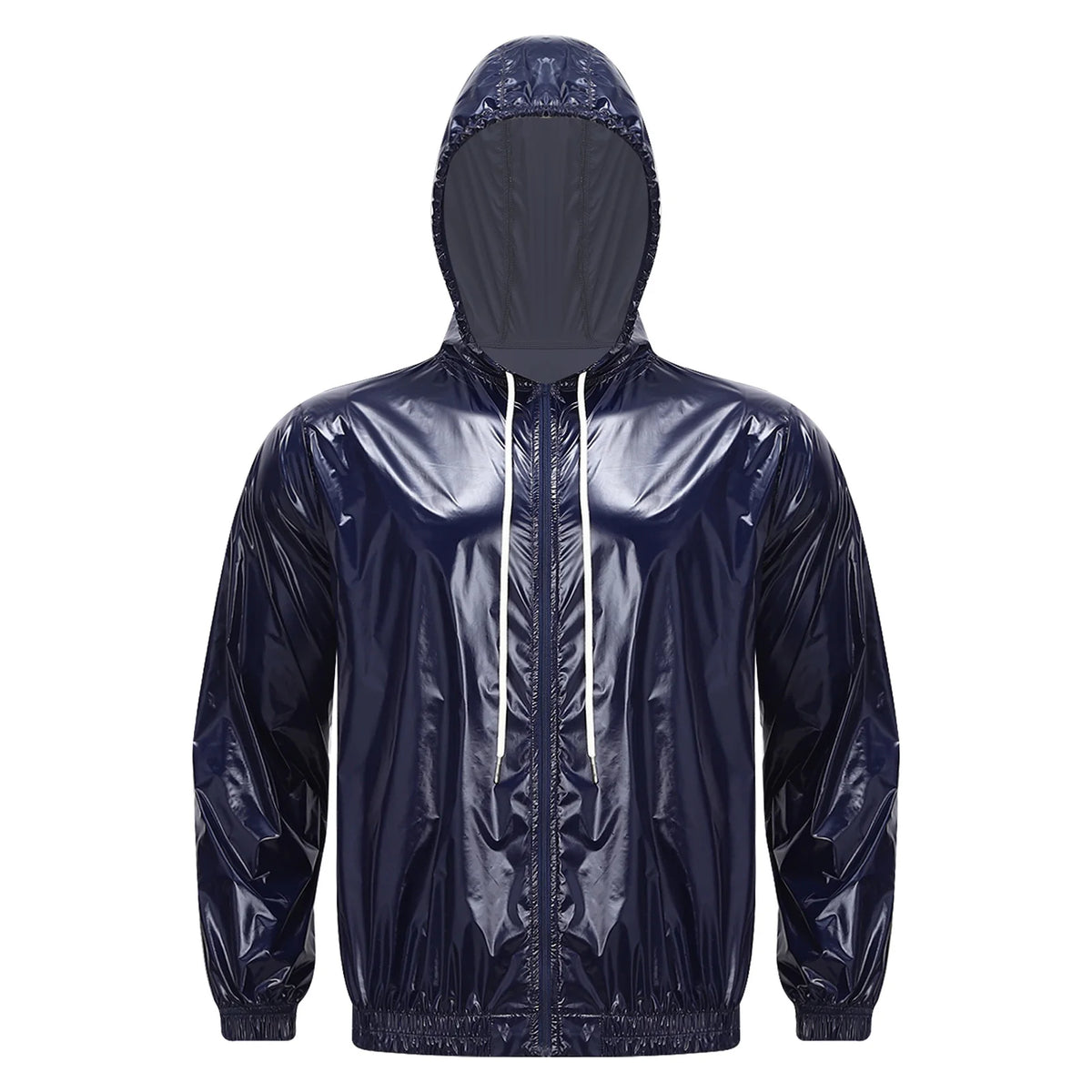 Mens Waterproof Hooded Jacket Tops Breathable Raincoat Waterproof Windproof Outdoor Biking Fishing Jacket Hood Outerwear