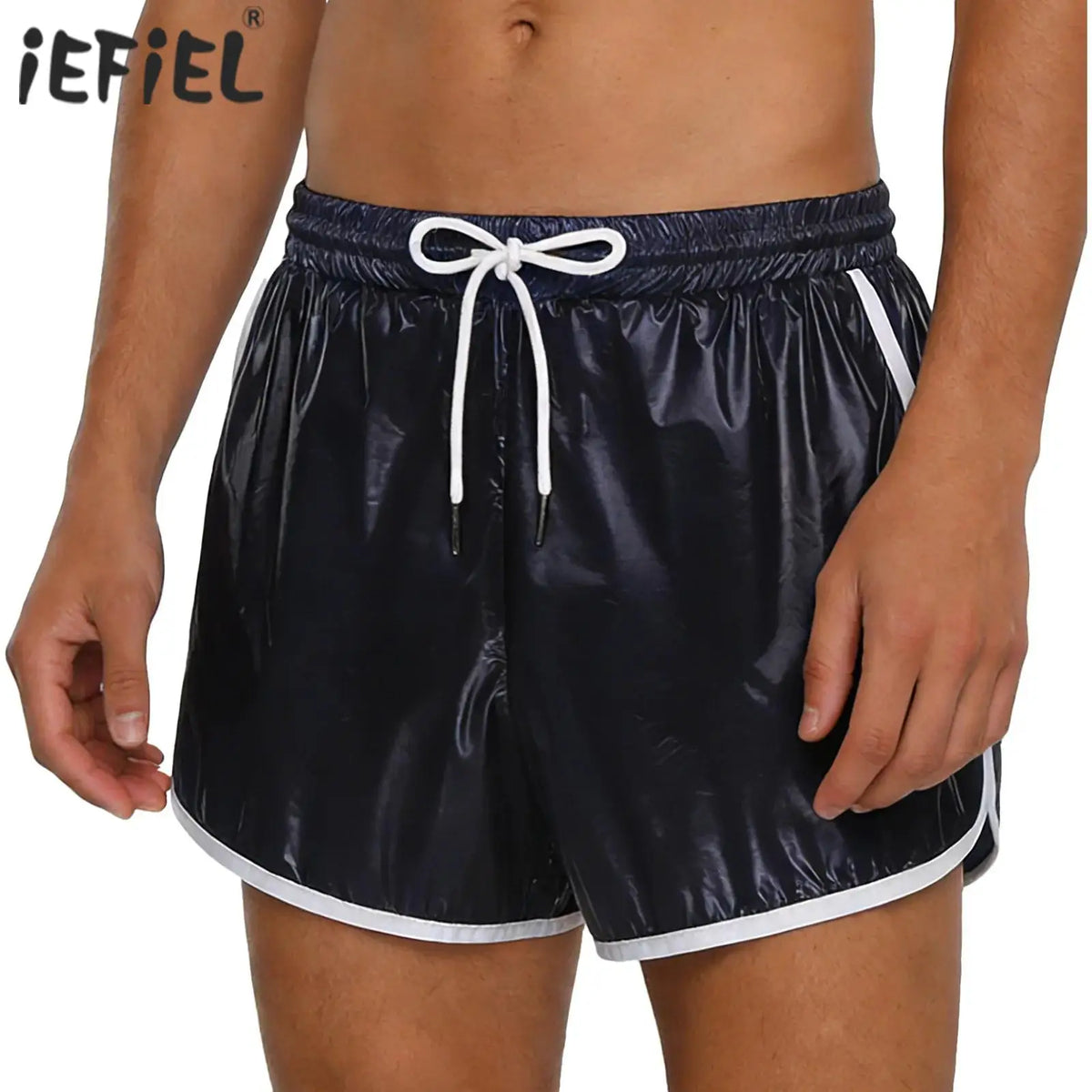 Swimwear Mens Waterpoof Shorts Swim Trunks Swimsuit Drawstring Seams Shorts with Pockets Swimming Bathing Suit Beachwear