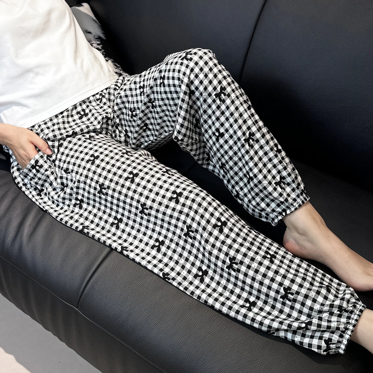 Cool Summer New Silk Cotton Spwear Loose Women's Wide Leg Pants Home Wear Floral Print Heat Resistant Comfortable Casual T...