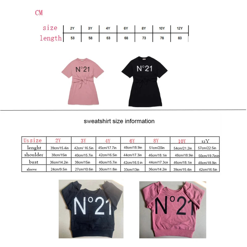 kids sweatshirts aw26 boys girls cute print long sleeve  princess sweater dress clothing sets