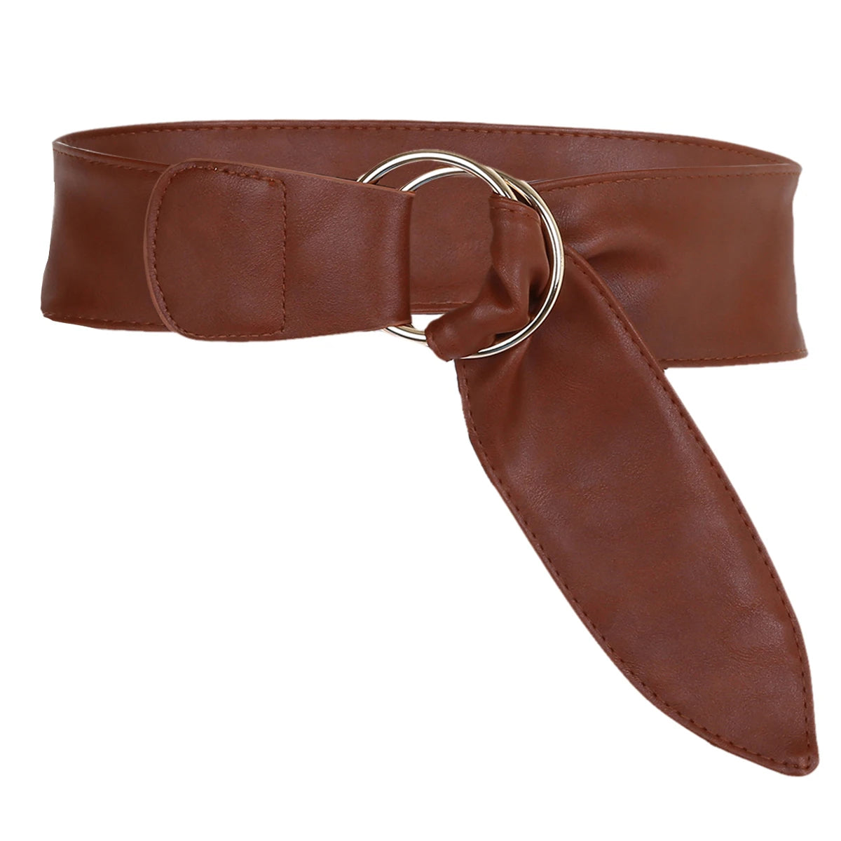 Wide Belts For Women Black Belt Double Round Ring Buckle Belt Sweat Belt Women Fashion Chic Dress Belts For Women
