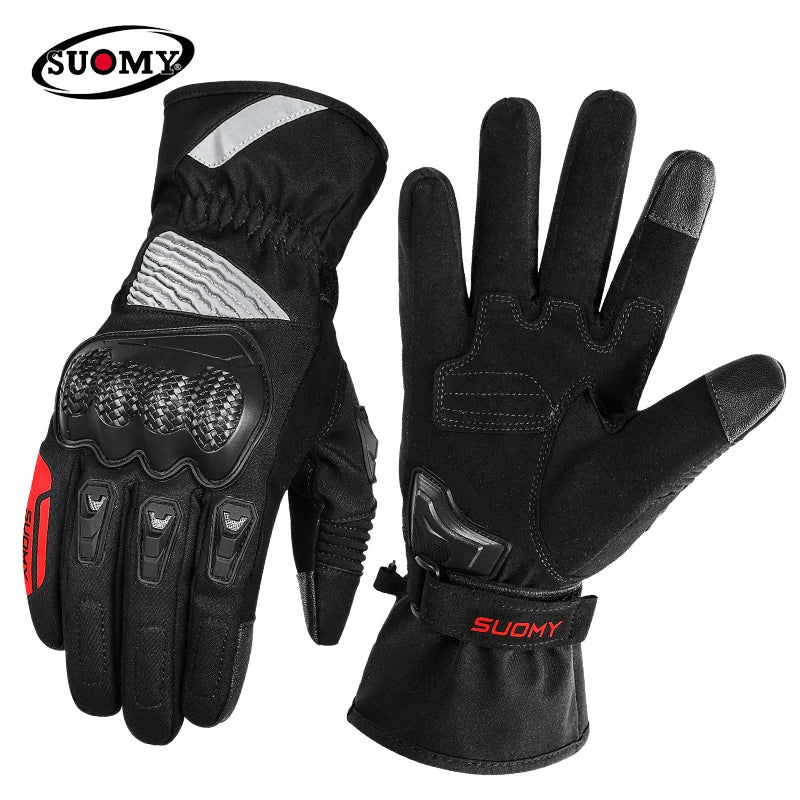  Women's Pink Winter Motorcycle Gloves, Waterproof Warm Windproof, Anti-Fall Urban Commuter Men Motorbike Gloves
