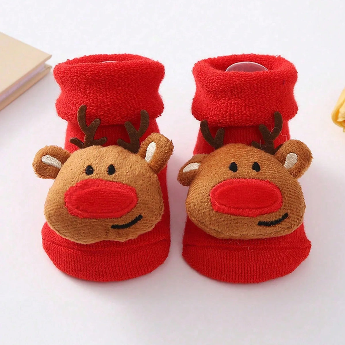 Kids Children's Socks for Girls Boys Non-slip Knitted Cotton Toddler Cute Elk Baby Christmas Socks for Newborns Infant Socks
