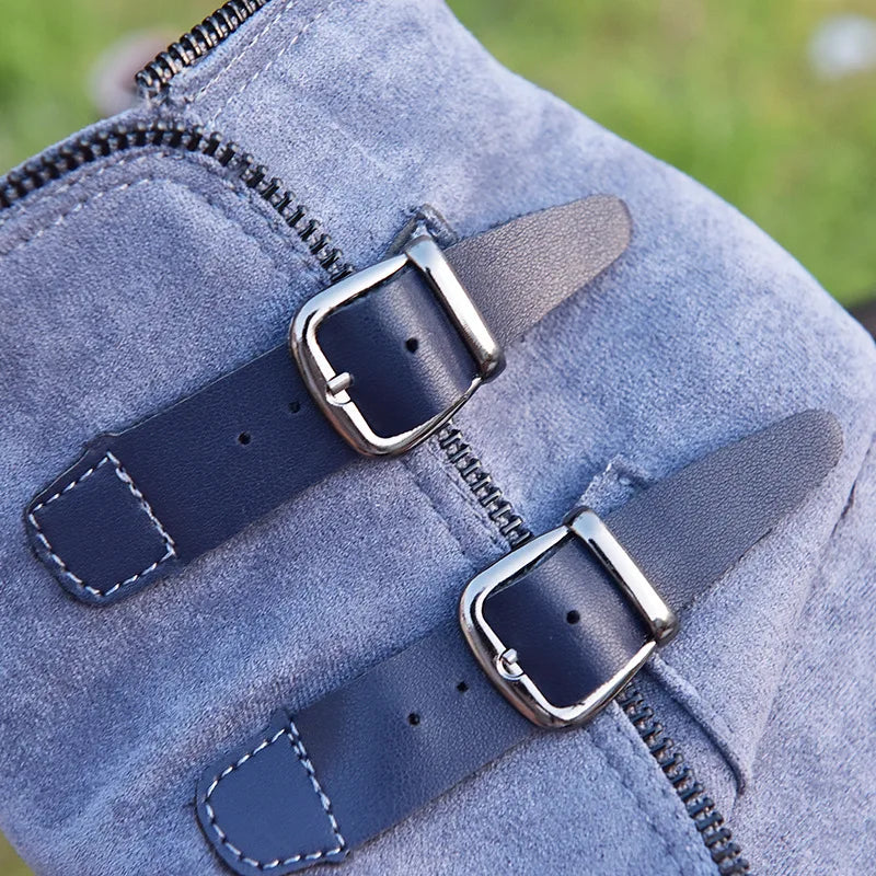 2026 New Women's Boots Zip Women's High Heels Suede Fashion Wedge Heels Durable Retro Women Ankle Boots Round Head Bottes Femmes