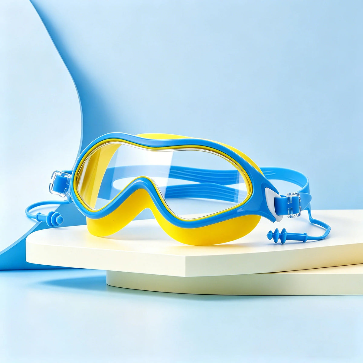 Children Swimming Glasses Boys and Girls Big Frame Anti-Fog Kids Pool Mask Water Swim Eyewear Silicone Diving Goggles