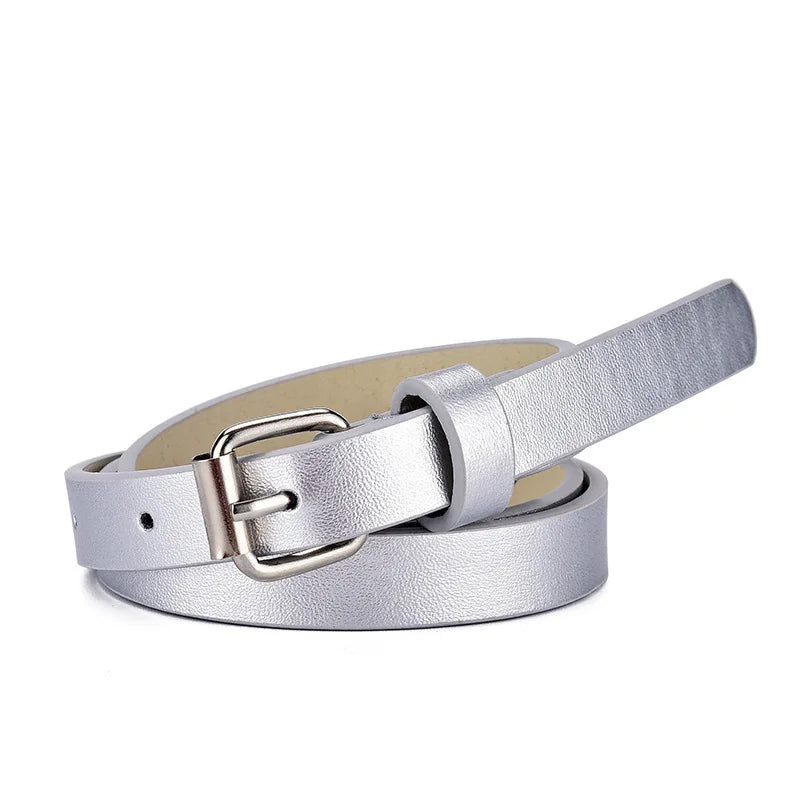 New Children's Belt Fashion Glitter Thin Belt Casual Trend Youth Belt Primary School Boys and Girls' Belts Jeans Short Belt