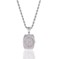Exquisite Zircon Watch Shape Pendant Necklace Men and Women Trend Hip-Hop Rock Party Jewelry Gift Accessories