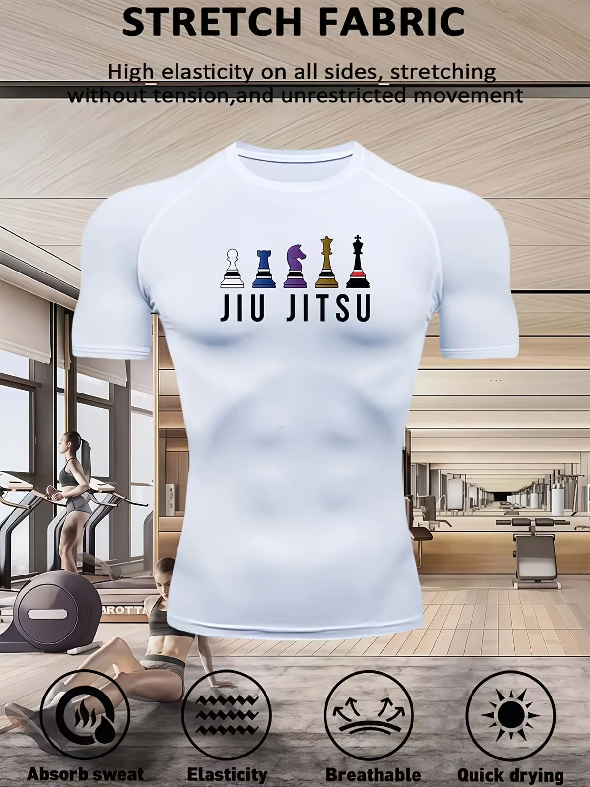 Men's Quick-Dry Compression Fitness Apparel, Suitable for Training, Jiu-Jitsu, Yoga, and Outdoor Sports Slim-Fit Sportswear