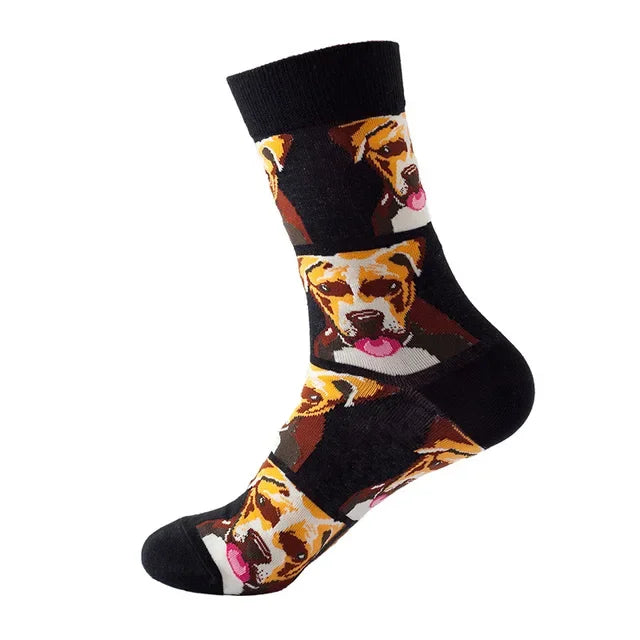 NEW Crew Fashion Funny Women Socks Border Collie Schnauzer Lab Scottie Beagle Boxer Pug Bulldog Sheltie Golden Doodle Retriever