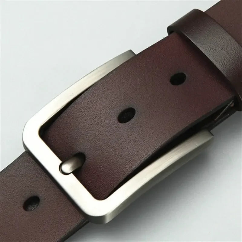 Business Leisure Men's Alloy Square Pin Buckle Belts Male Famous Brand Luxury Designer Synthetic Leather Jeans Belts for Men