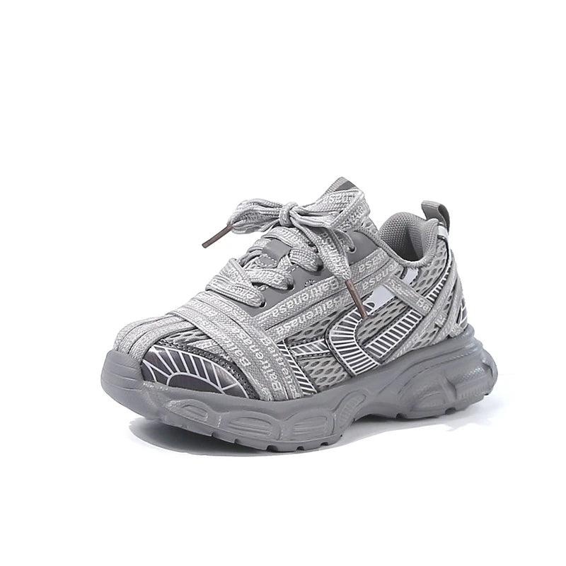 Children Running Shoes Thick Soft Sole Kids Sneakers Breathable 2025 Autumn New Boys Girls Basketball Shoes Toes Capped Non-slip
