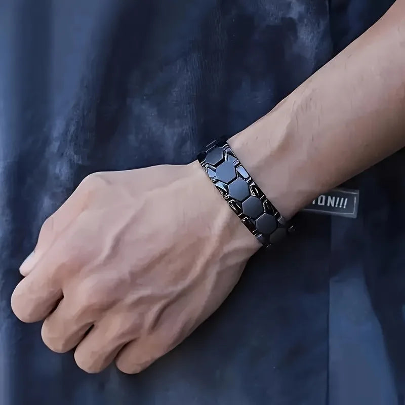 Men's Magnetic Bracelet, Stainless Steel Men's Bracelet, Men's Jewelry Gift Bracelet with Adjustable Size
