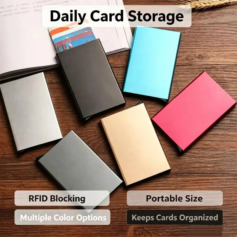 Smart Wallet Card Holder Metal Thin Slim Men Women Wallets Up Minimalist Wallet Small Black Purse Walets For Men
