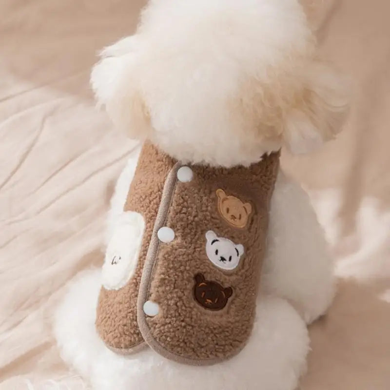 Pet Vest Fleece Puppy Warm Clothing For Autumn And Winter Cute Animal Small Dog Clothes Fleece Autumn Cat Clothes Jacket Clothes
