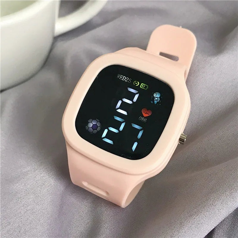 LED Sports Watch For Kids - Digital Electronic Watch For Elementary Students, Outdoor Waterproof Activity Timepiece