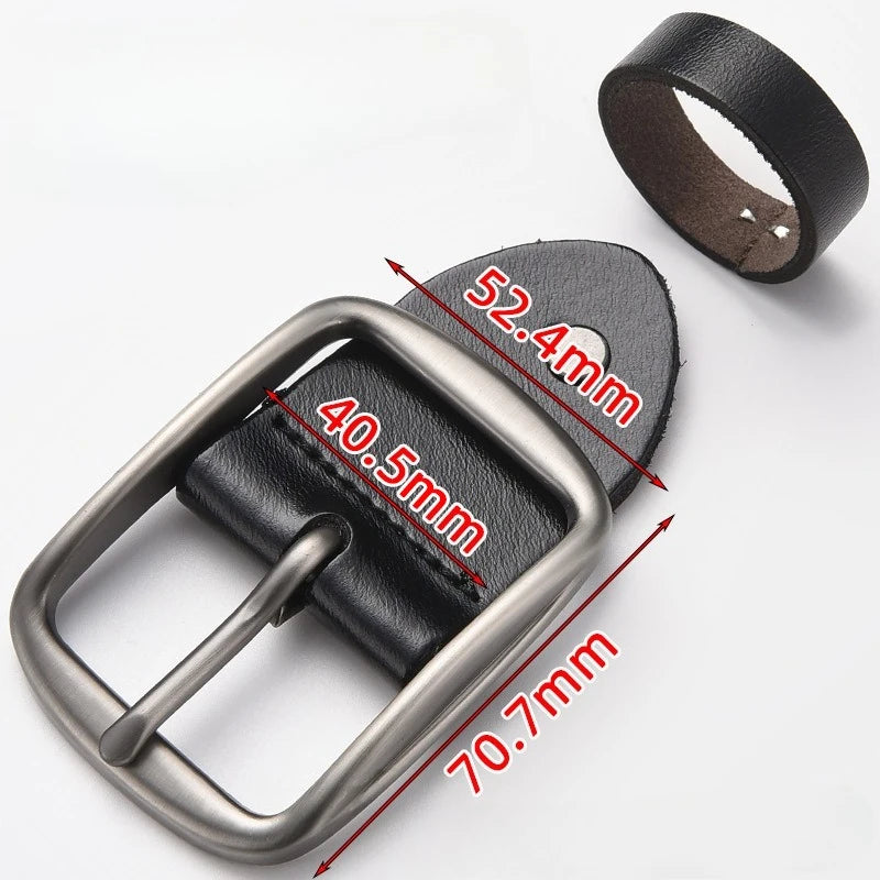 Fashionable Belt Buckles for Men's Belts 40mm Wide Metal Pin Buckles Black PU Loop Belt Accessories