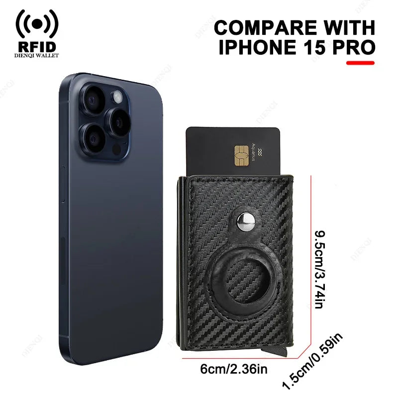 Men Wallet for Airtag Card Holder ID Bank Credit Cardholder Anti-theft Minimalist Metal Wallets Air Tag Male Aluminium Card Case