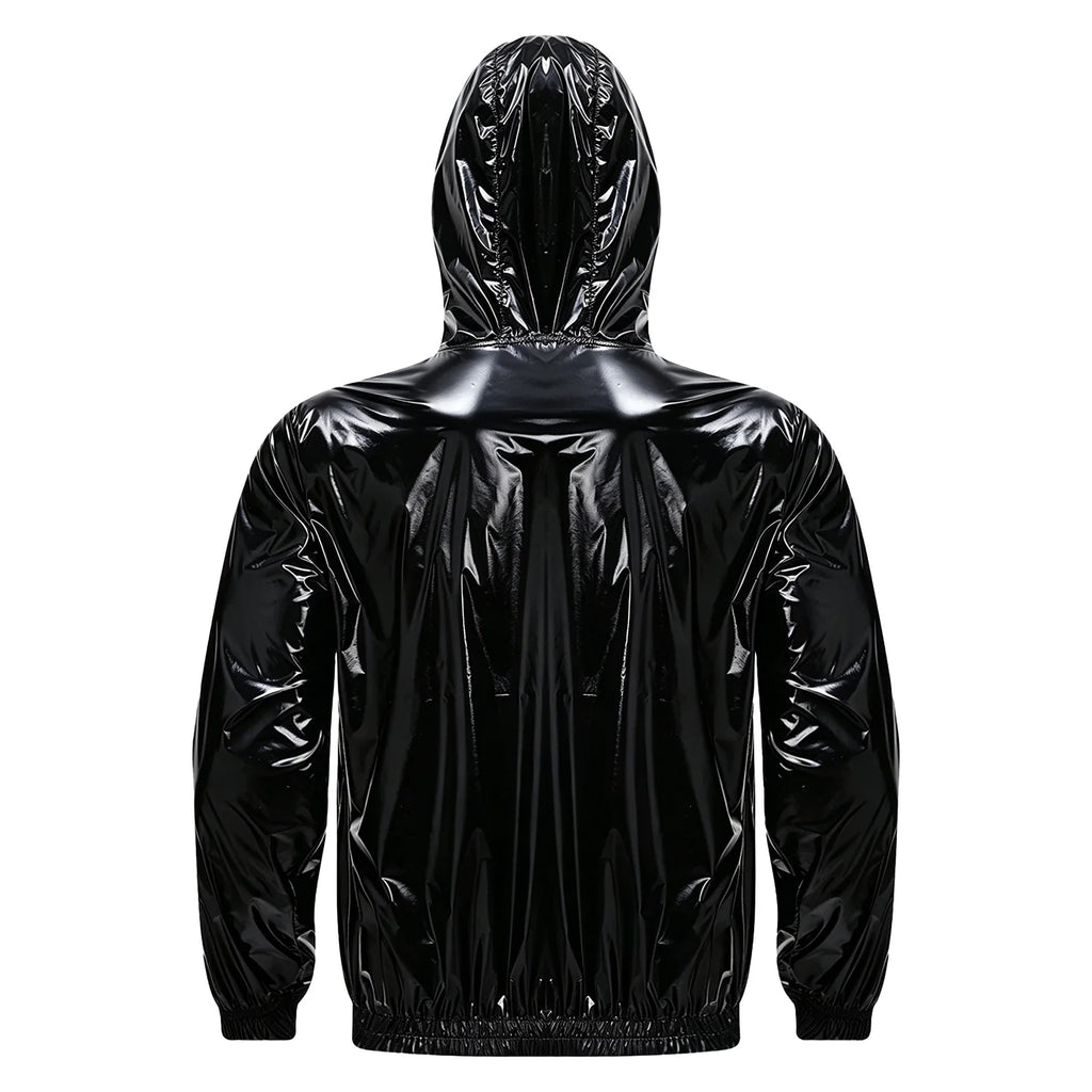 Mens Waterproof Hooded Jacket Tops Breathable Raincoat Waterproof Windproof Outdoor Biking Fishing Jacket Hood Outerwear