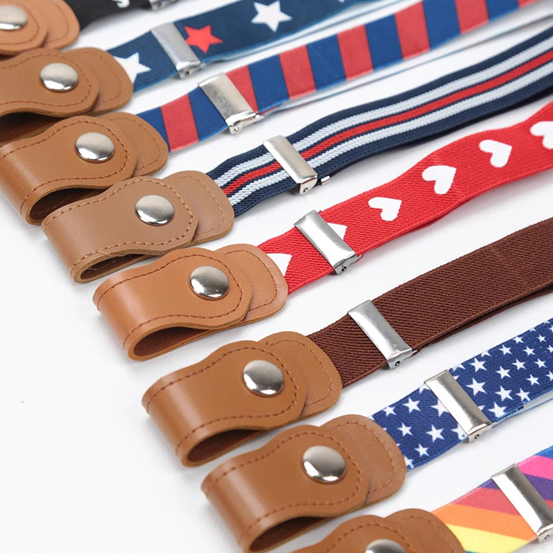 New Child Kids Buckle-Free Elastic Belt No Buckle Stretch Belt for Boys Girls Adjustable Children for Jeans Pants Lazy Belts