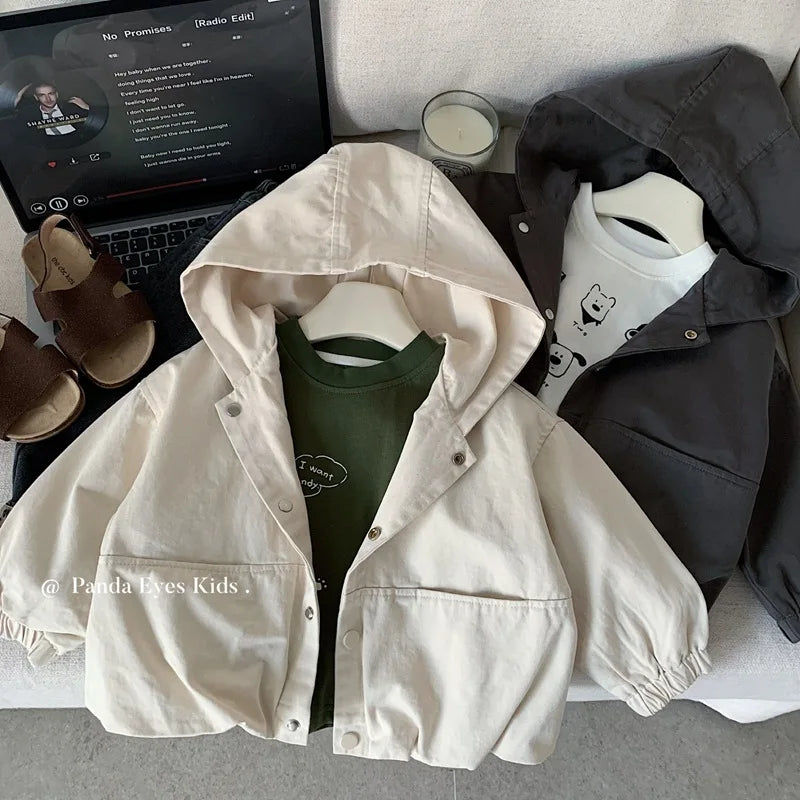 Kids Hooded Jacket 2026 Spring and Autumn Boys Fashionable Casual Versatile Toddler Spring Top Baby Jacket