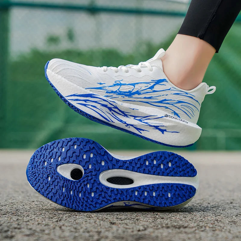 Marathon Running Shoes Carbon Board Speciality Sports Breathable Lightweight Women's Comfortable Athletic Nonskid Sneakers