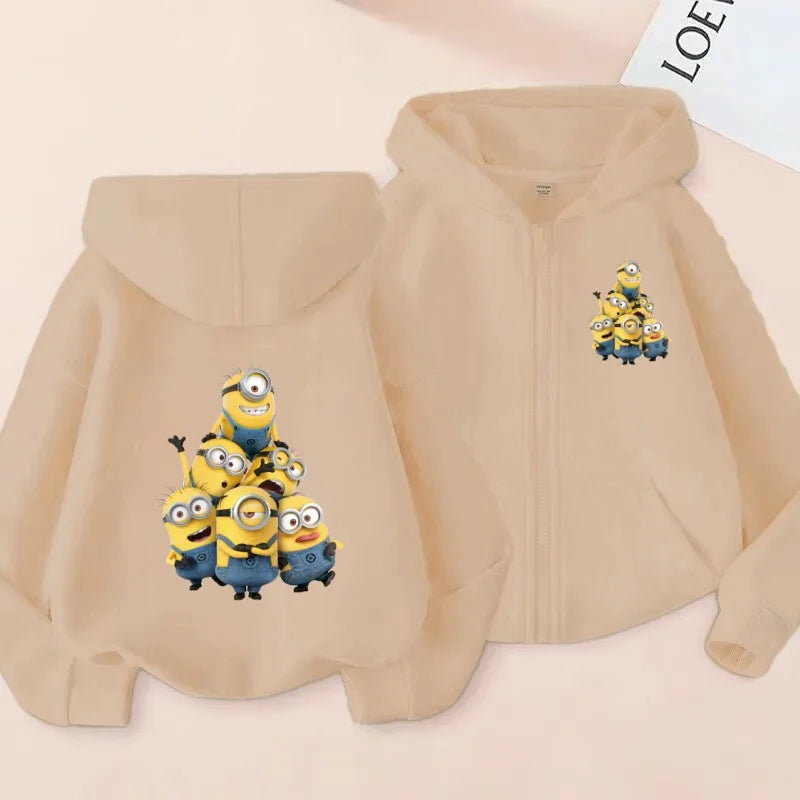 Kids Cardigan Fall Winter Sweatshirt Zipper Style Girl Boy 3-12Yrs Hoodie Popular Anime Print Sports Casual Coat Fashion Clothes