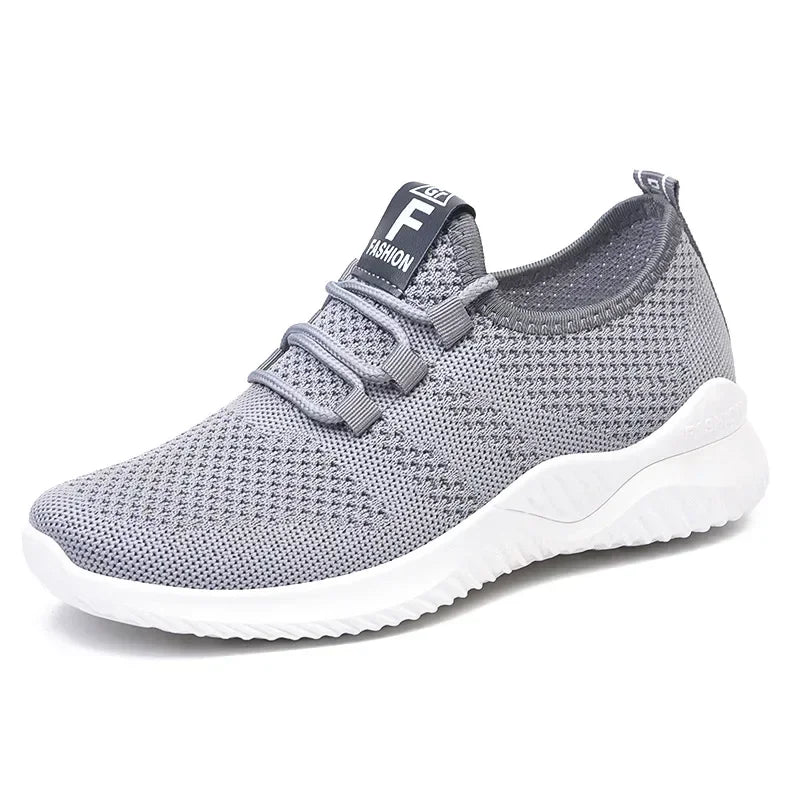 Women's Leisure Sports Shoes in Solid Colors with Knit Upper and Soft Soles for Running Tennis and Workouts Ideal for Travel