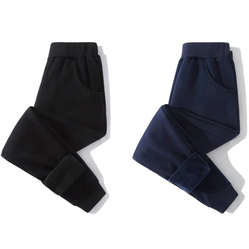 1pcs Autumn Winter Kids Thermal Pant Girls Boys Sports Pants Teenagers Fleece-Lined Casual Trousers Childrens Fleece Pantsskirts