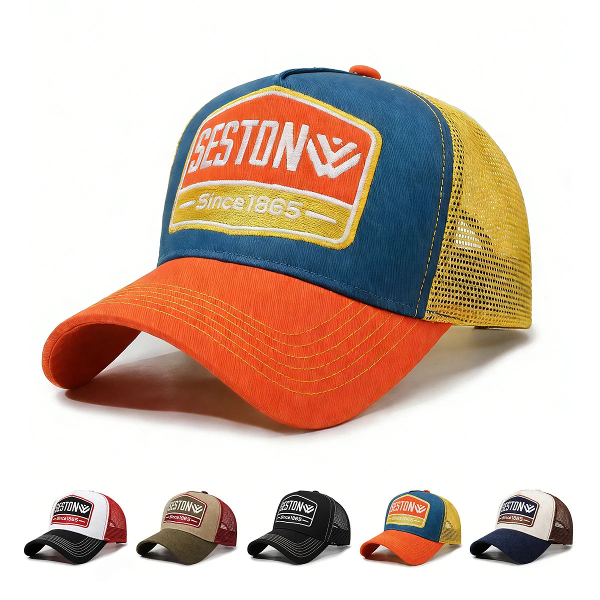 Branded Hats for Men, Spring and Summer Universal Baseball Caps, Large Head Circumference, Youthful Appearance, Face-Slimming Effect, Sun Protection Sun Hats