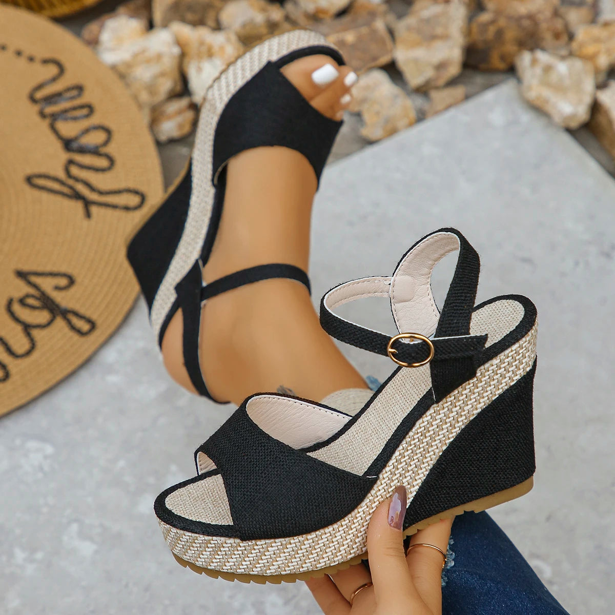Women Sandals 2025 New Fashion Wedges Shoes Women Summer Platform High Heel Female Buckle Sandals Sexy Bohemia Style Women Shoes