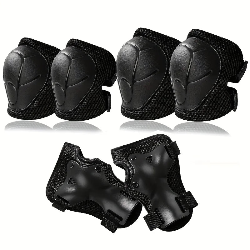 6pcs Kids' Sports Protective Gear Set for Ages 3-8 - Knee Pads, Elbow Guards, Durable PE Material, Shock Absorbent