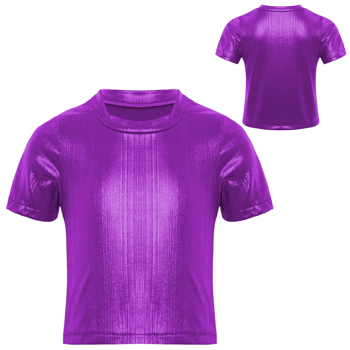 Children T-shirts Short Sleeve T-shirt Sparkling Sequins Tops Streetwear Girls Boy Jazz Dance Costume Kids Performance Clothes