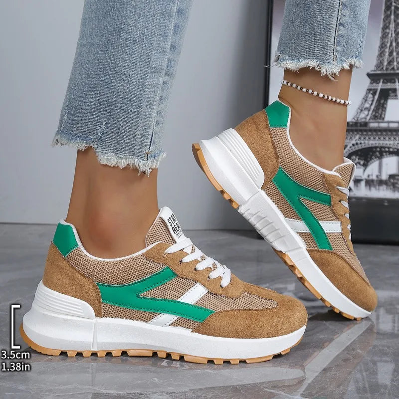 2026 New Women Sneakers Spring Autumn Casual Lace Up Designer Shoes Luxury Platform Loafers Anti Slip Comfort Female Sneakers