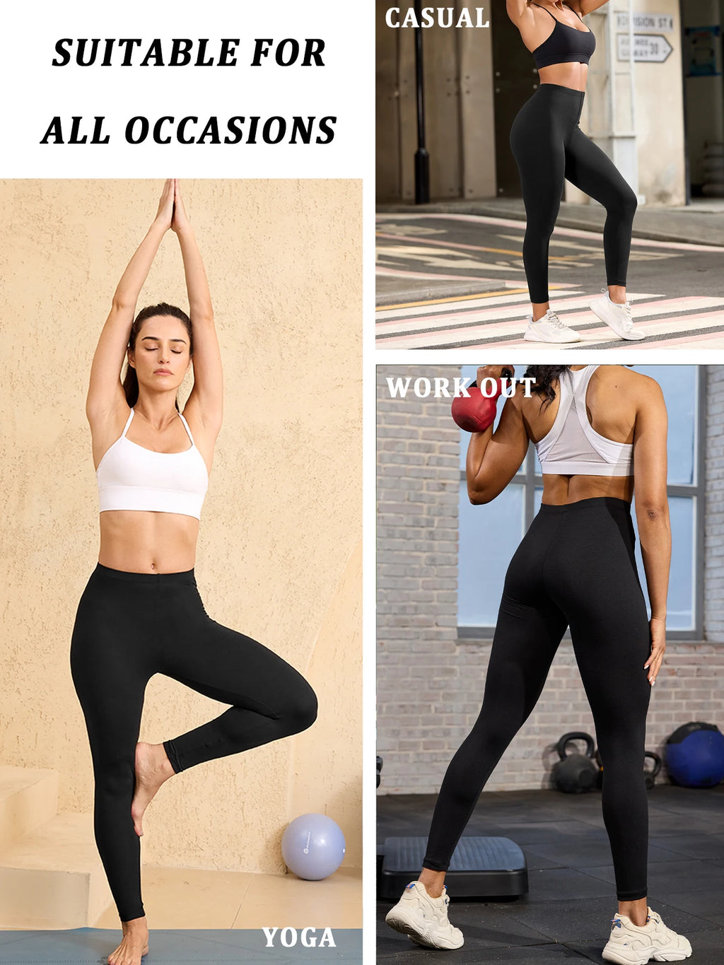 Super Soft Leggings for Women - High Elasticity Tights for Yoga Running Workout Casual Wear