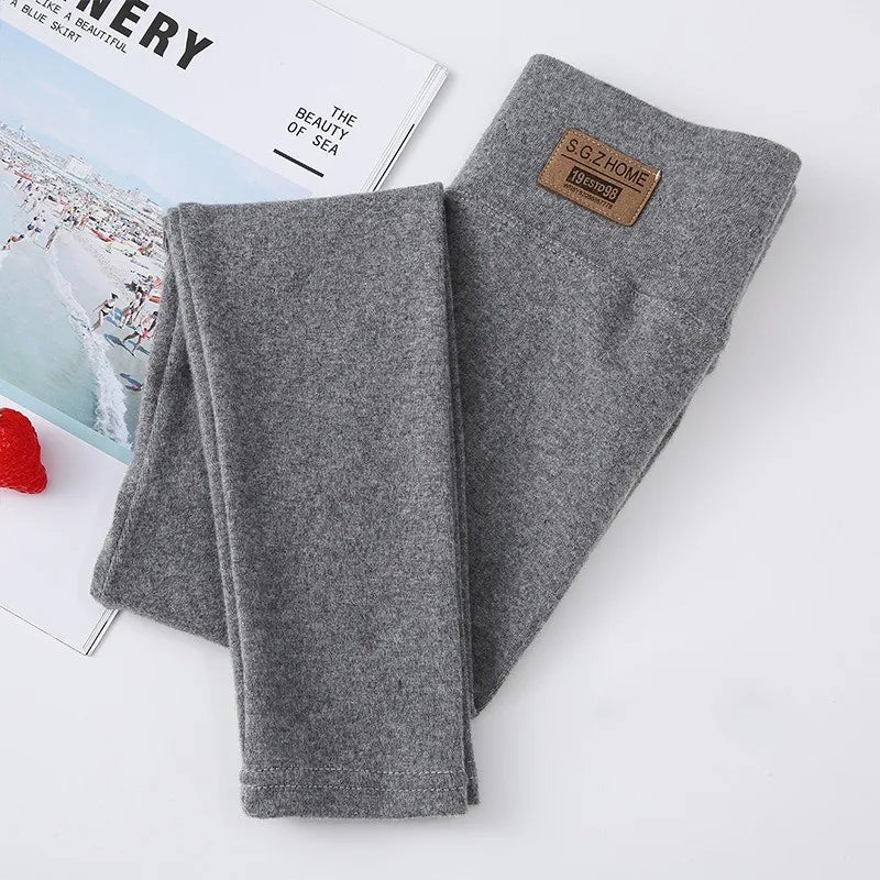 Kids Girl Leggings High Waist Elastic Cotton Kids Leggings Solid Girls Skinny Pants Comfortable Wearable Kids Trousers Clothing