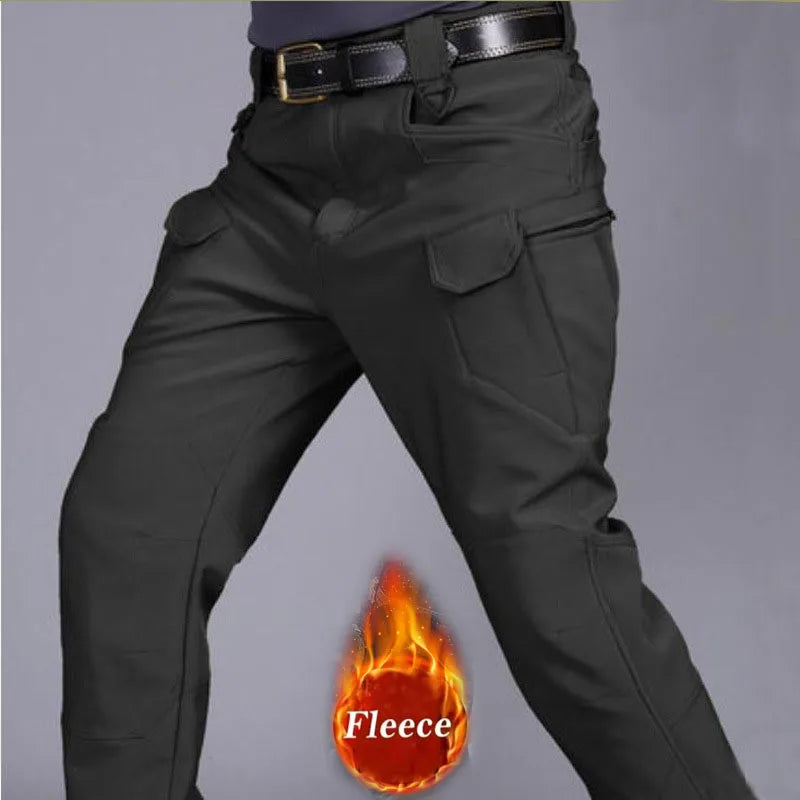 Stretch Waterproof Pants Men Casual Winter Thick Warm Fleece Shark Skin Trousers Male Windbreaker Sweatpants Mens Tactical Pants
