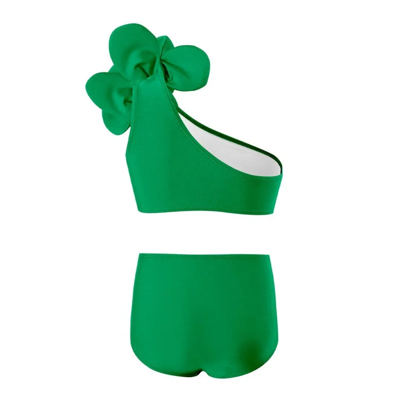 Baby Girls Swimwear Suits 2025 New Children Cute Sleeveless Swimsuit 2Pcs Kids Summer Solid Colour Set Fashion Beach Clothes