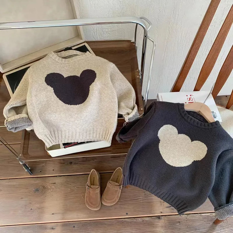 MJ230187 Korean-Style baby Sweaters, Autumn and Winter Outfits for Boys and Girls, Newborn Outerwear, Bear Hooded Knits