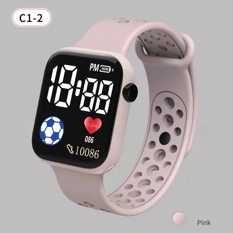 YIKAZE Cartoon LED Digital Kids Watch Fashion Sports Electronic Watch for 3-5 years old Boys and Girls Silicone Gift Watch