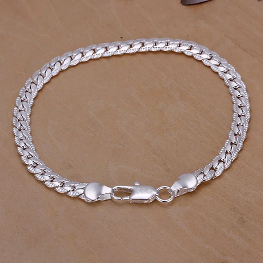 Fashion Gold Or 925 Sterling Silver 5mm Men Jewelry Charm Women Lady Chain Bracelets Wedding Party Gifts