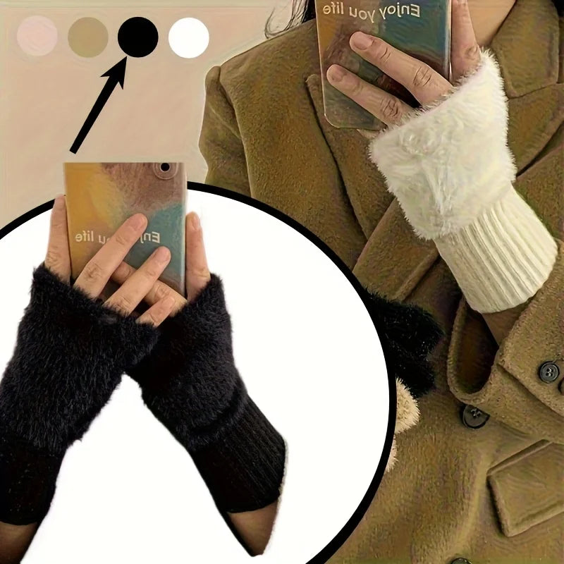 Hand Washable Fingerless Gloves for Women: Comfortable Soft Warm Design, Fashionable Winter Gloves for Cold Weather & Casual Use