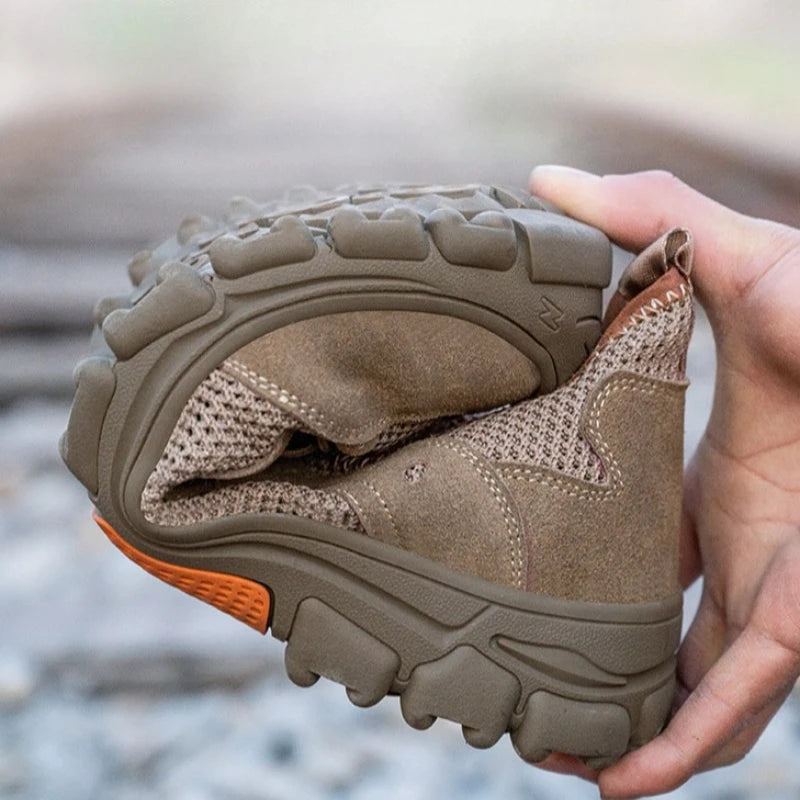 Men's Safety Shoes Summer Anti Smashing Anti Puncture Work Boots Wear Resistant Indestructible Non Slip Steel Toe Shoes for Men