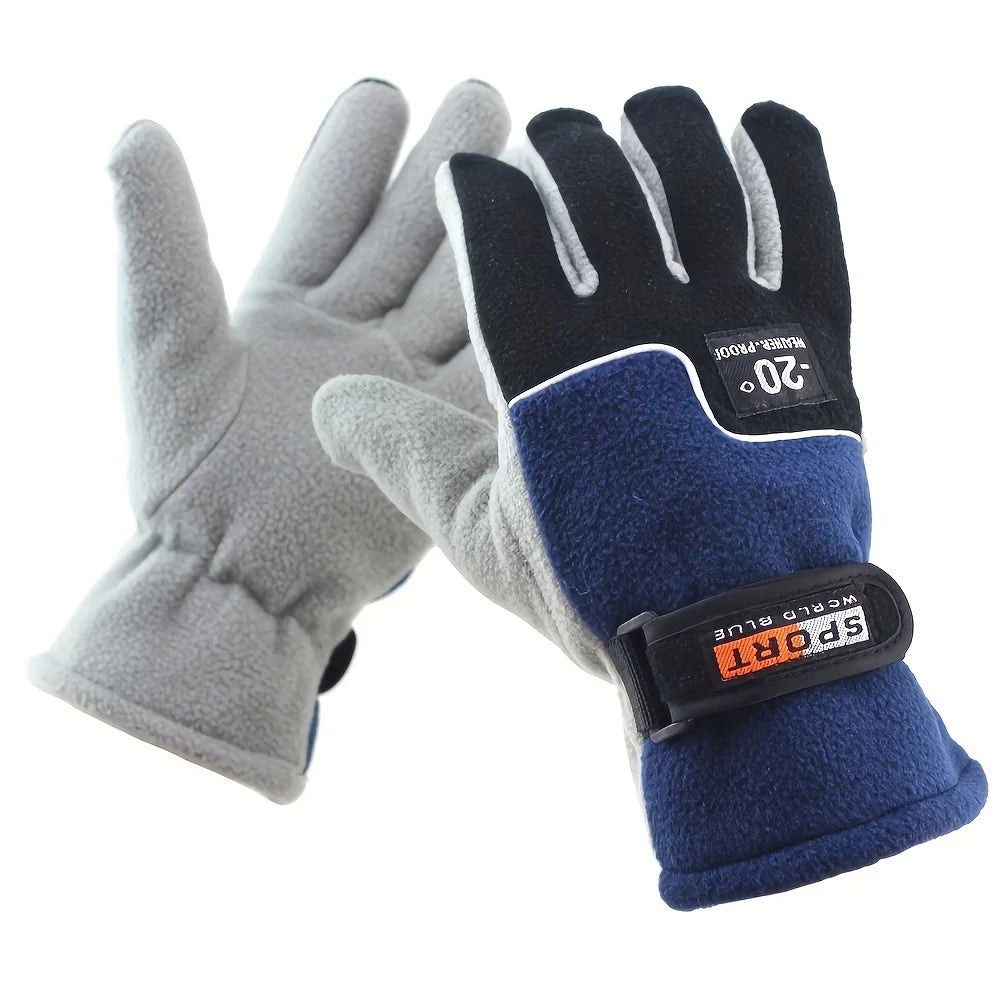 Winter Women Men Fleece Full Finger Gloves Warm Gloves Ski Gloves Outdoor Sport Motorcycle Cycling Snow Gloves Unisex