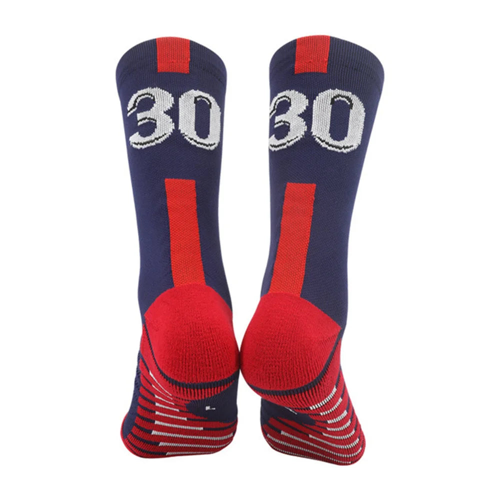 Kids Soccer Socks Number 10# Star 7# Mid-tube Boys Cycling Socks Outdoor Towel Bottom Fashion Men's Sport Football Short Socks