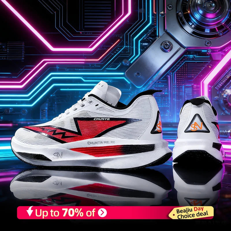 Men Running Shoes Carbon Plate Speciality Marathon Sports Breathable Lightweight Women's Comfortable Leisure Chunta Sneakers