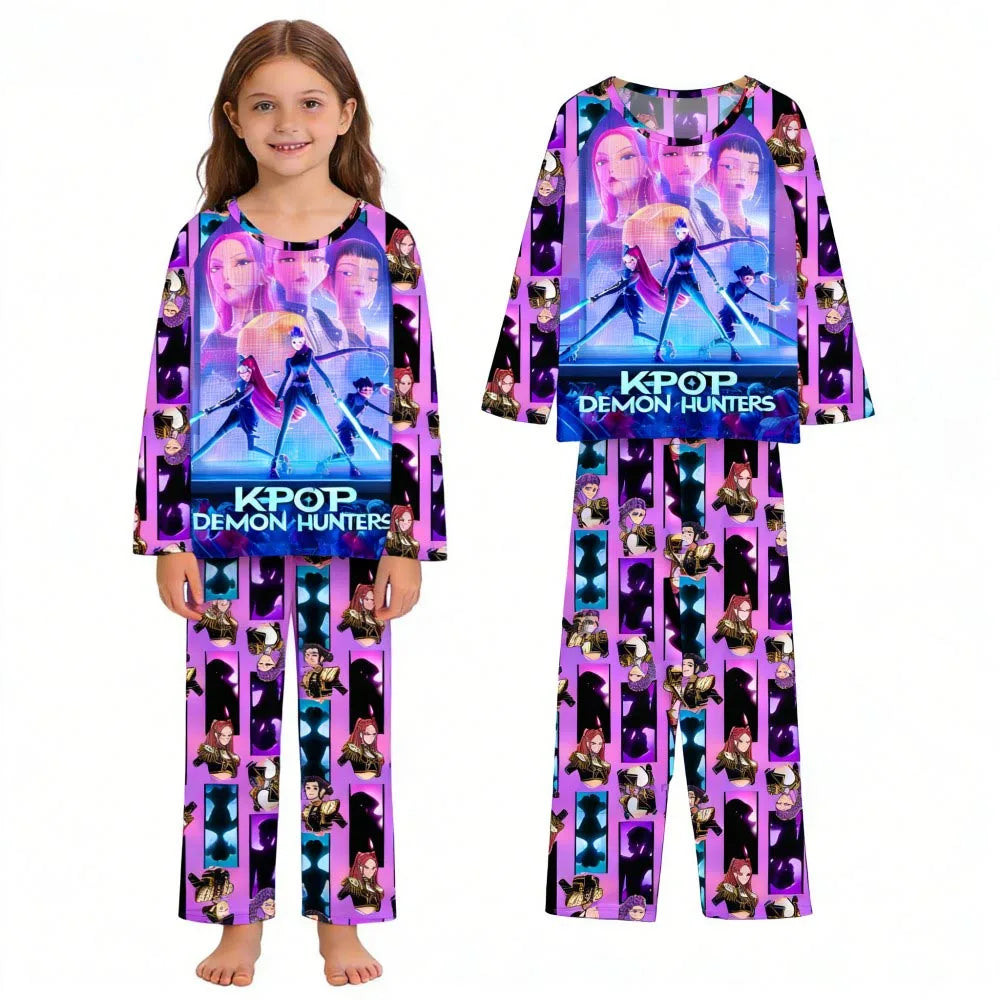 Kids Pajamas Set Long Sleeve Girls Clothing 2pcs Children's Sleepwear Teen Pyjamas Cartoon Boys Nightwear 3-14Y